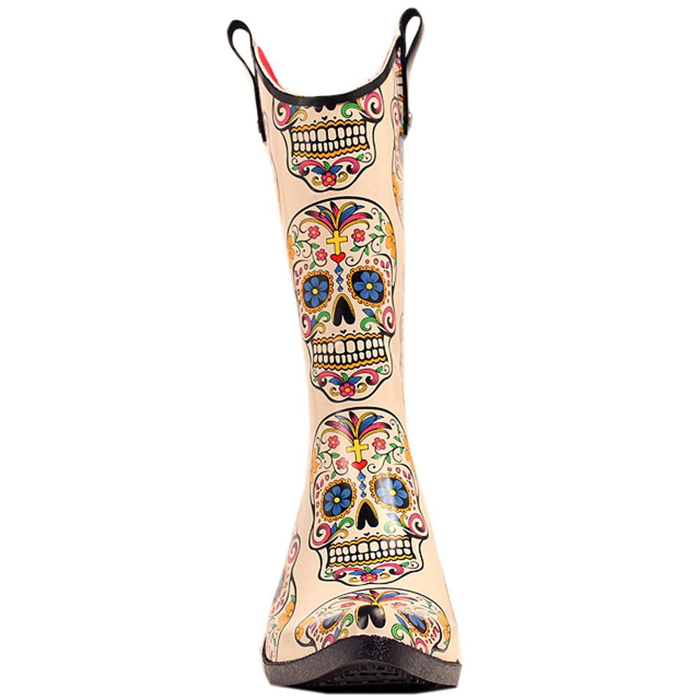 Blazin Roxx Roxy Ladies Sugar Skull Rain Boots Waterproof Snip Toe Cowgirl Heel
