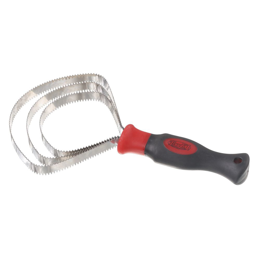 Tough 1 Great Grips Metal Curry, 3 Stainless Blades — Black/Red