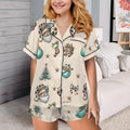 Baha Ranch Country Cow Print Christmas Satin Short Pajama Sets by Baha Ranch Western Wear
