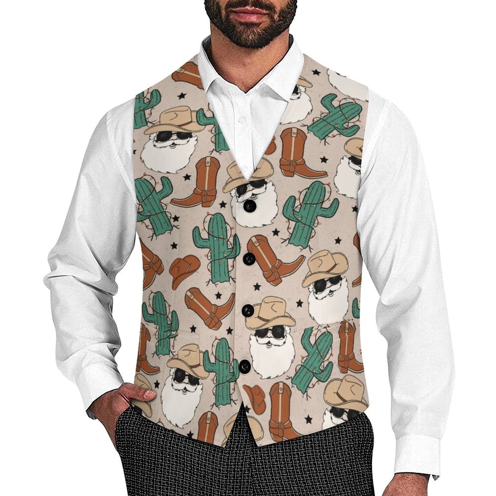 Baha Ranch Cool Santa Men's Western Vest by Baha Ranch Western Wear