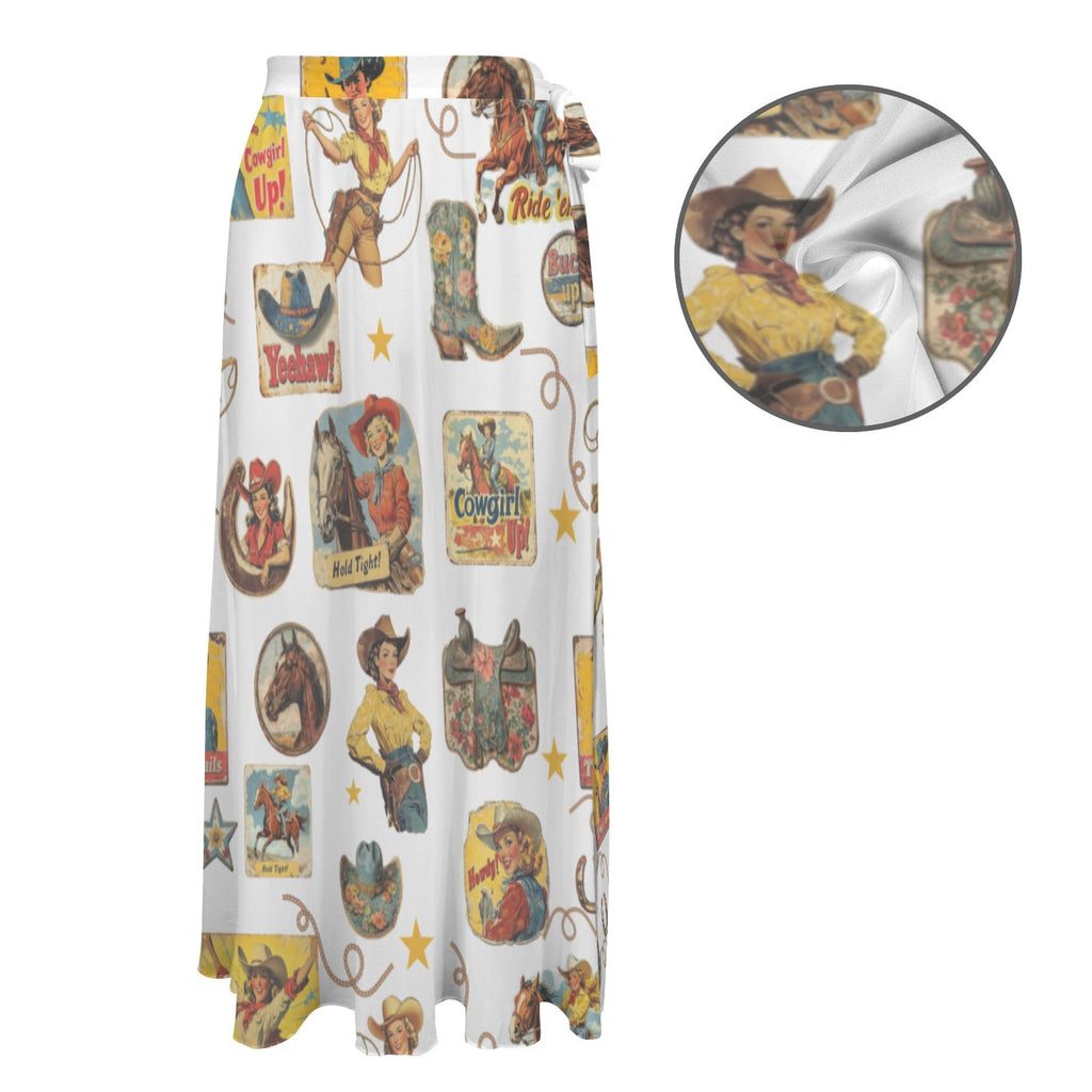 Baha Ranch Vintage Cowgirl Collage Beach Coverup Skirt by Baha Ranch Western Wear - product image 5