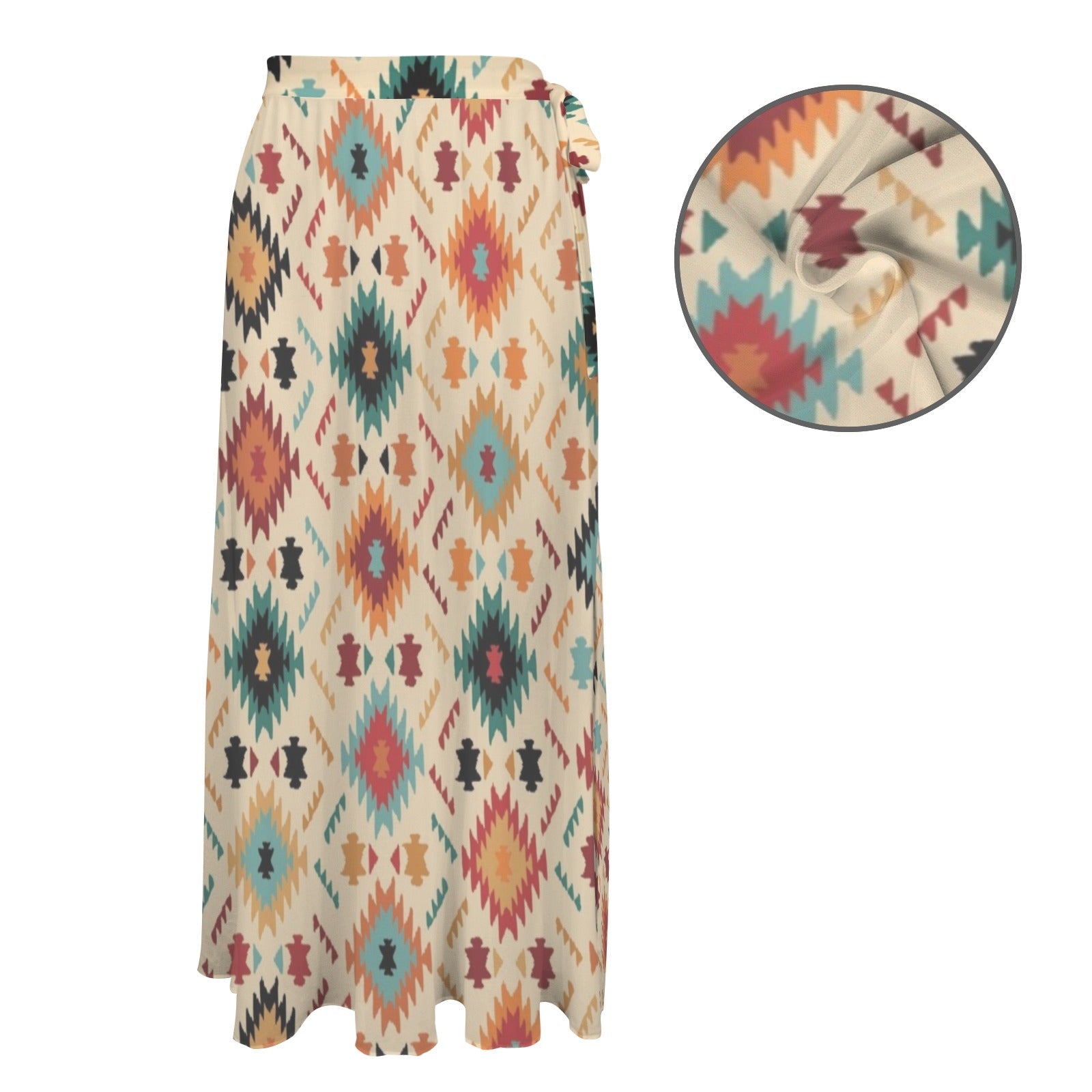 Baha Ranch Cream Aztec Beach Swim Coverup Skirt by Baha Ranch Western Wear - product image 6