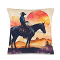 Baha Ranch Velvety Soft Watercolor Desert Cowboy Pillow Cover Made in America by Baha Ranch Western Wear - product image 3