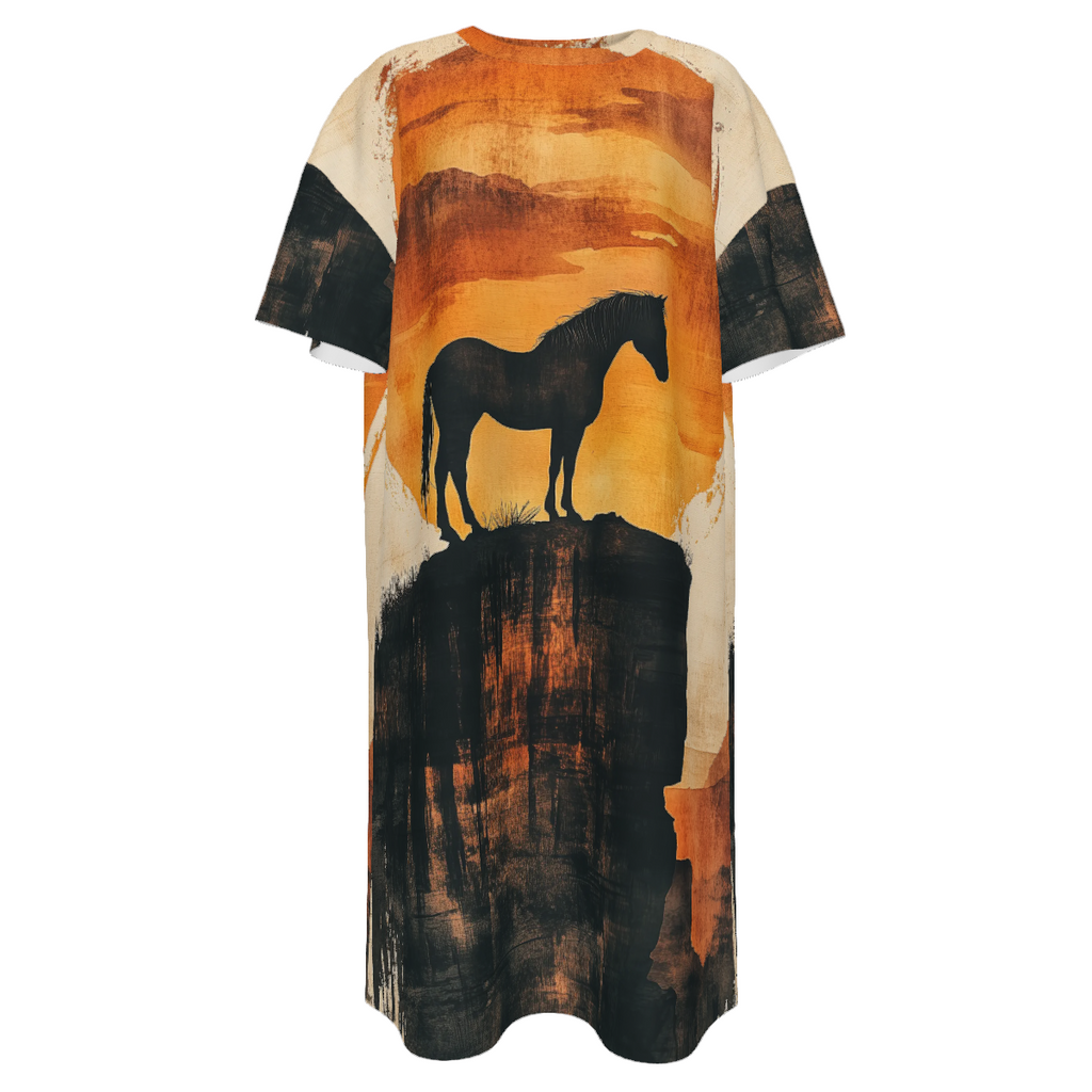 Baha Ranch Canyon Mustang T Shirt Dress or Sleep Shirt by Baha Ranch Western Wear - product image 4