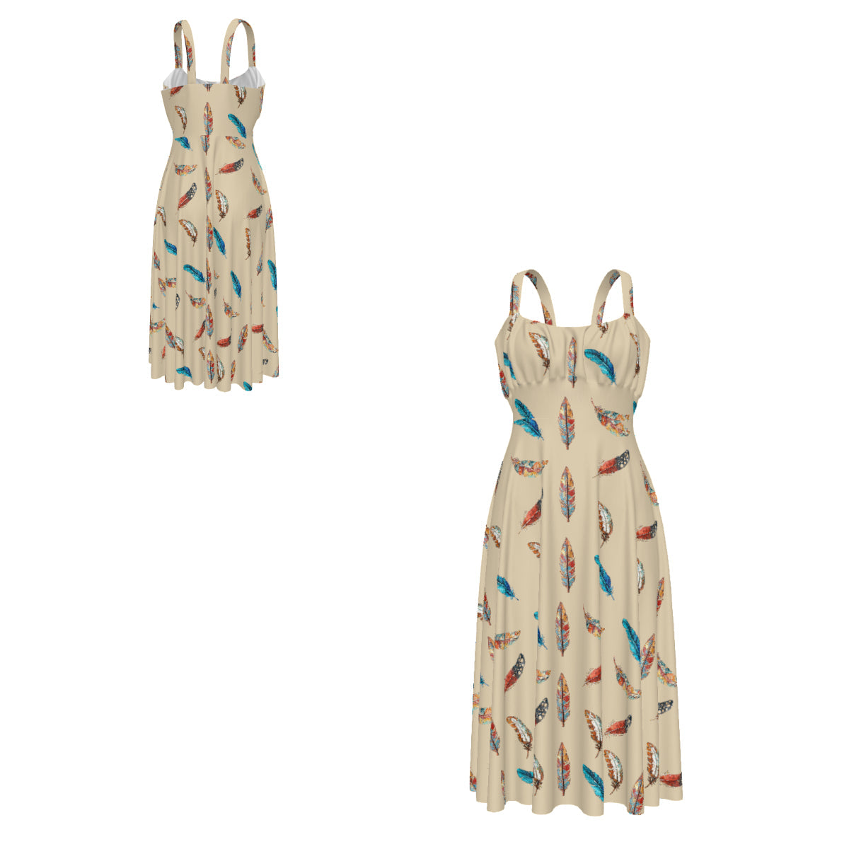 Baha Ranch Country Girl Feather Print High Waist Sun Dress by Baha Ranch Western Wear - product image 6