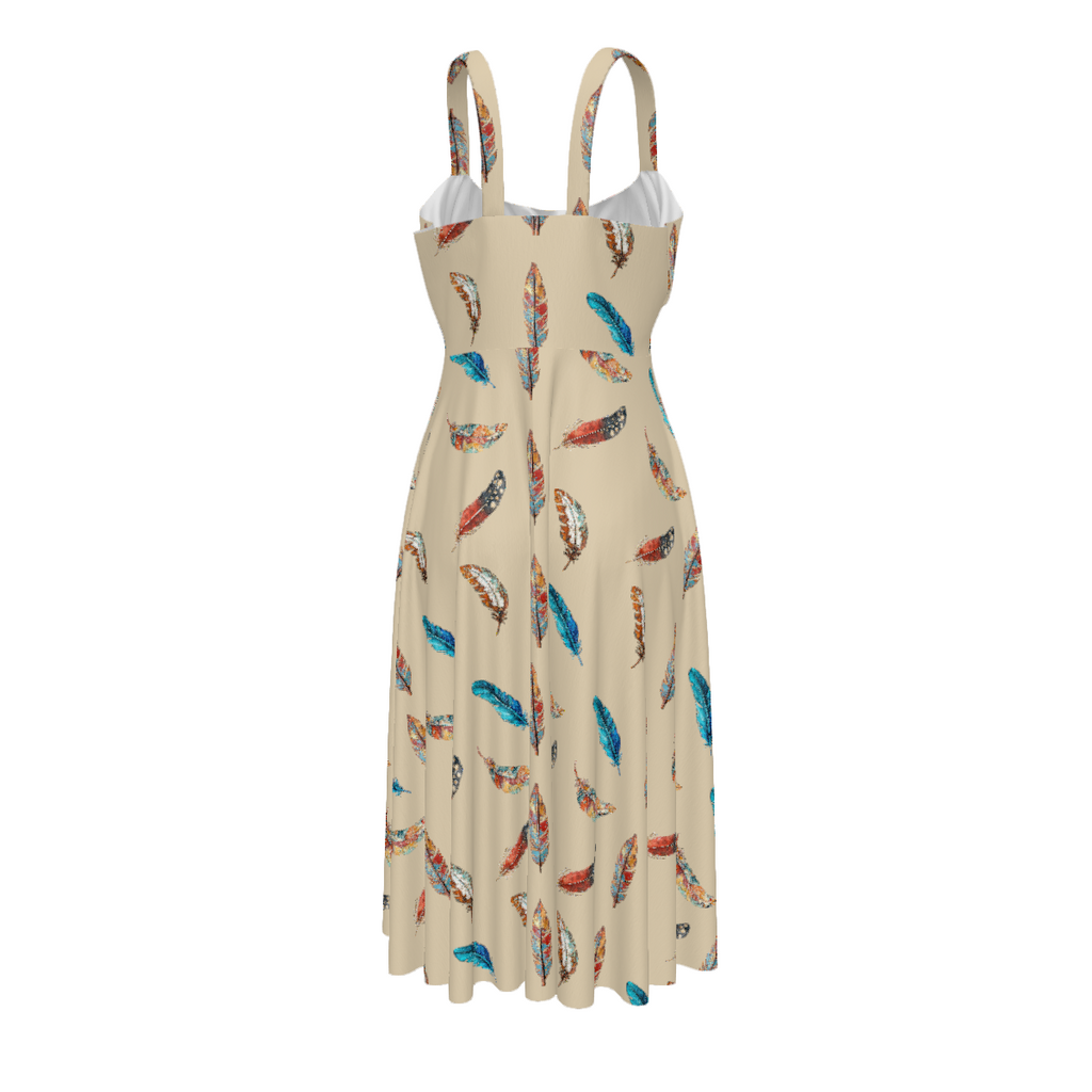 Baha Ranch Country Girl Feather Print High Waist Sun Dress by Baha Ranch Western Wear - product image 5