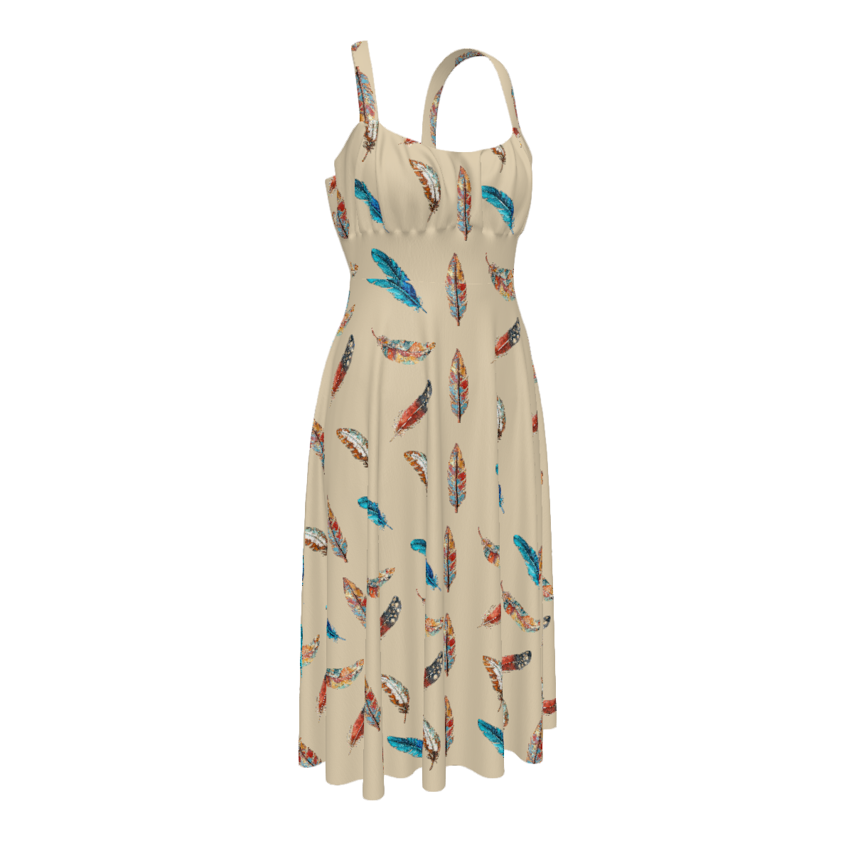Baha Ranch Country Girl Feather Print High Waist Sun Dress by Baha Ranch Western Wear - product image 7