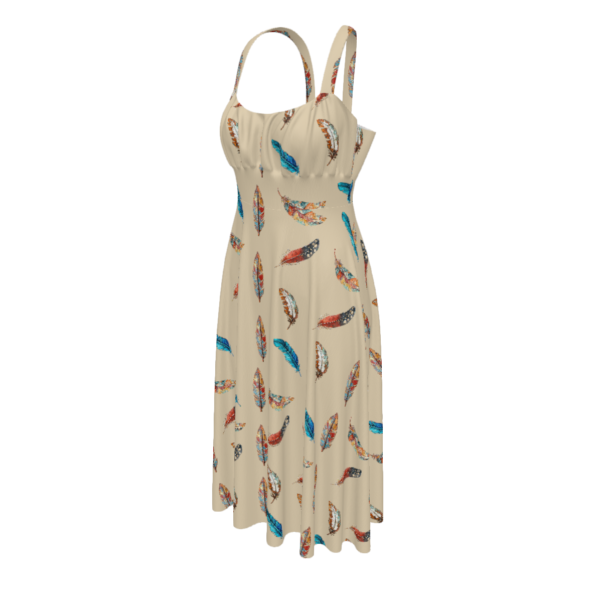 Baha Ranch Country Girl Feather Print High Waist Sun Dress by Baha Ranch Western Wear - product image 8
