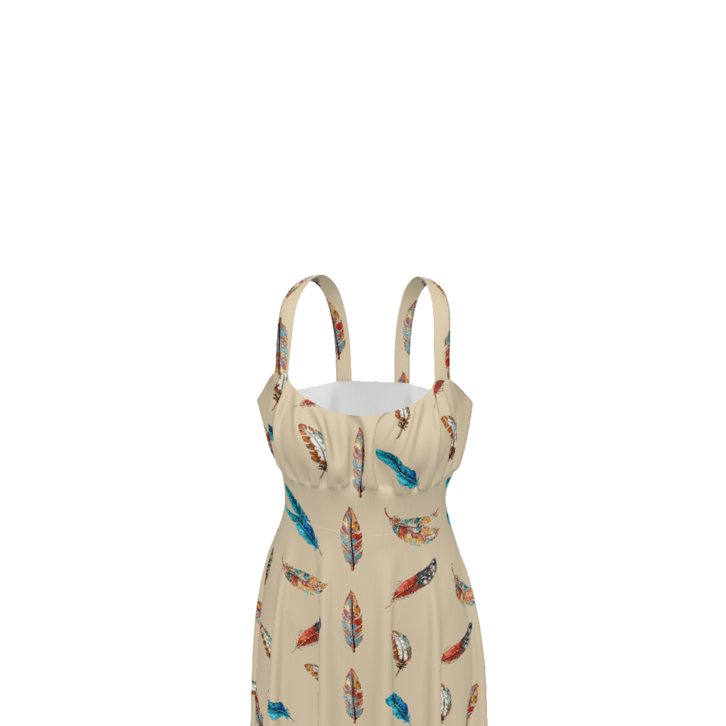 Baha Ranch Country Girl Feather Print High Waist Sun Dress by Baha Ranch Western Wear - product image 9