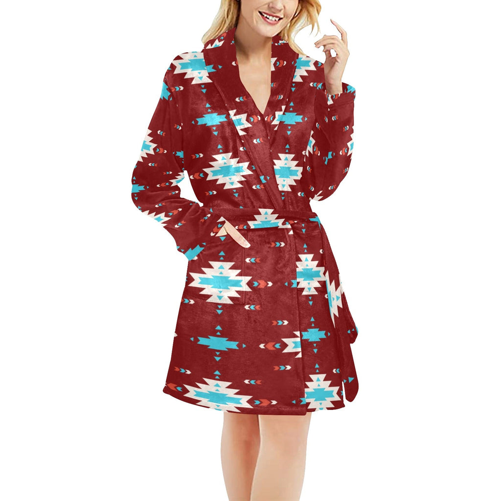 Baha Ranch Burgundy Aztec Women's Western Bath Robe by Baha Ranch Western Wear - product image 4