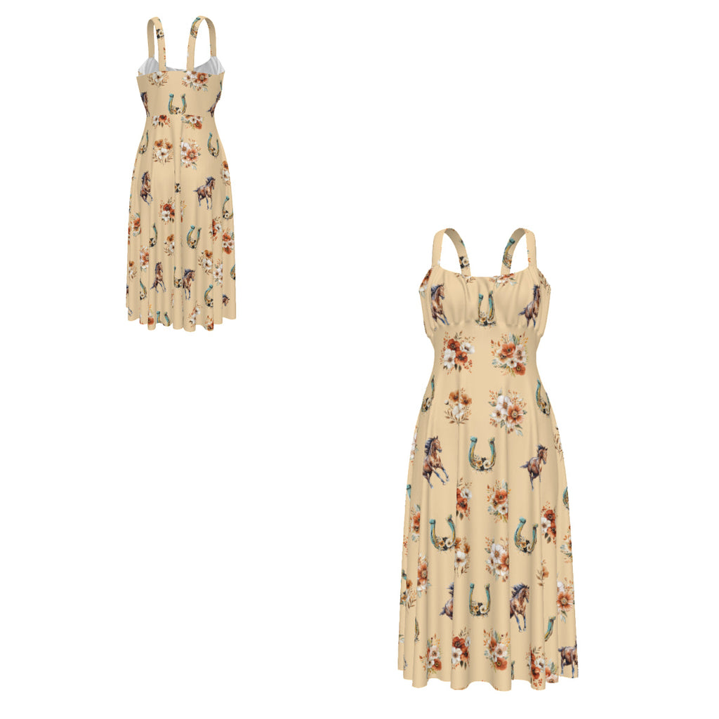 Baha Ranch Floral Horse Western Country Girl High Waist Sun Dress by Baha Ranch Western Wear - product image 7