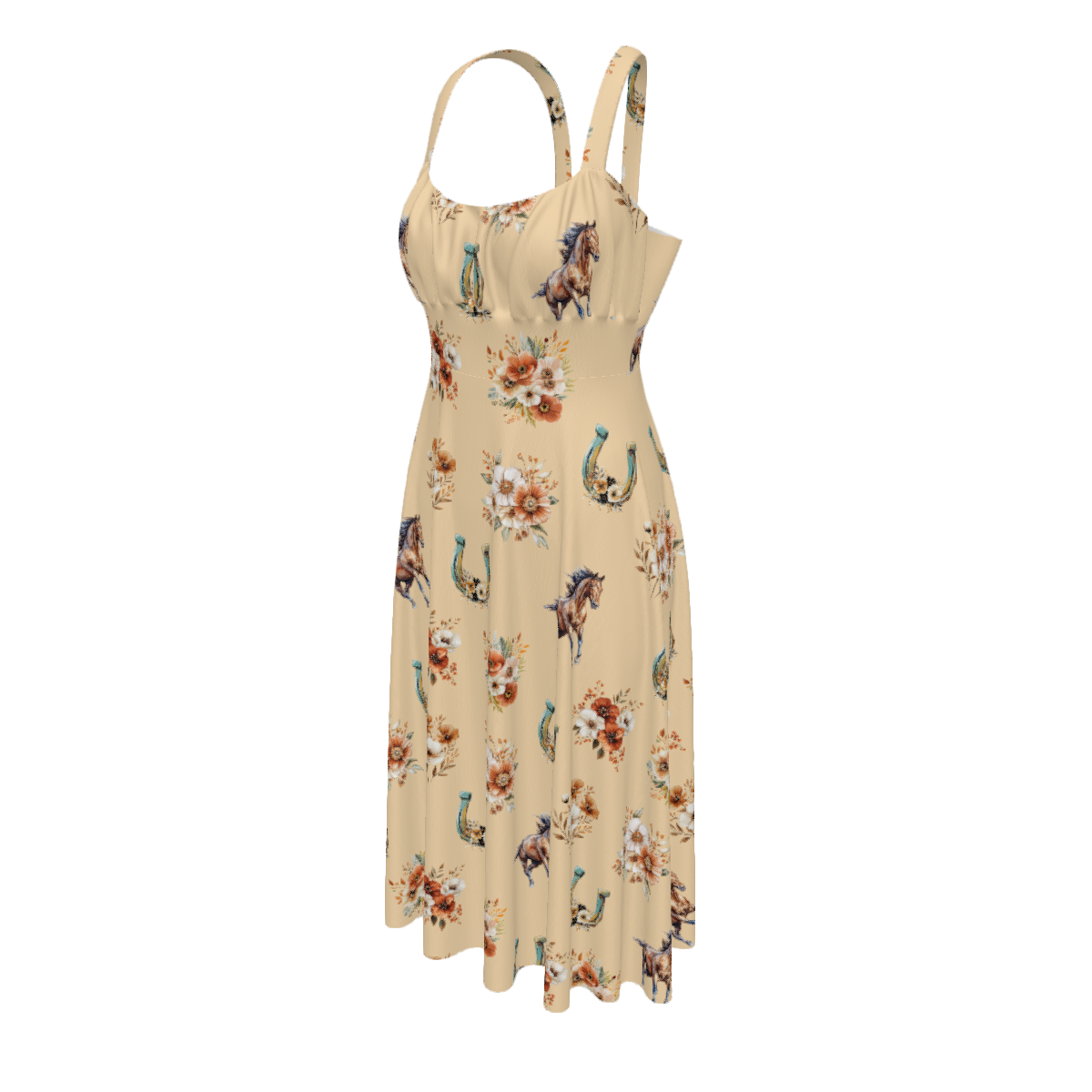 Baha Ranch Floral Horse Western Country Girl High Waist Sun Dress by Baha Ranch Western Wear - product image 9