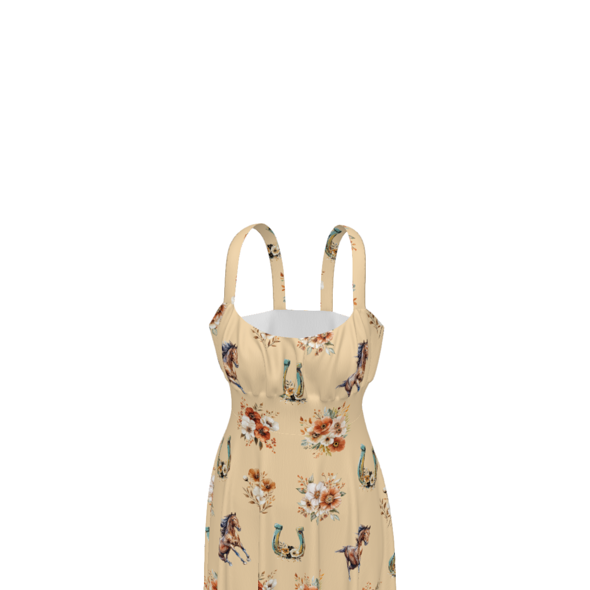 Baha Ranch Floral Horse Western Country Girl High Waist Sun Dress by Baha Ranch Western Wear - product image 10