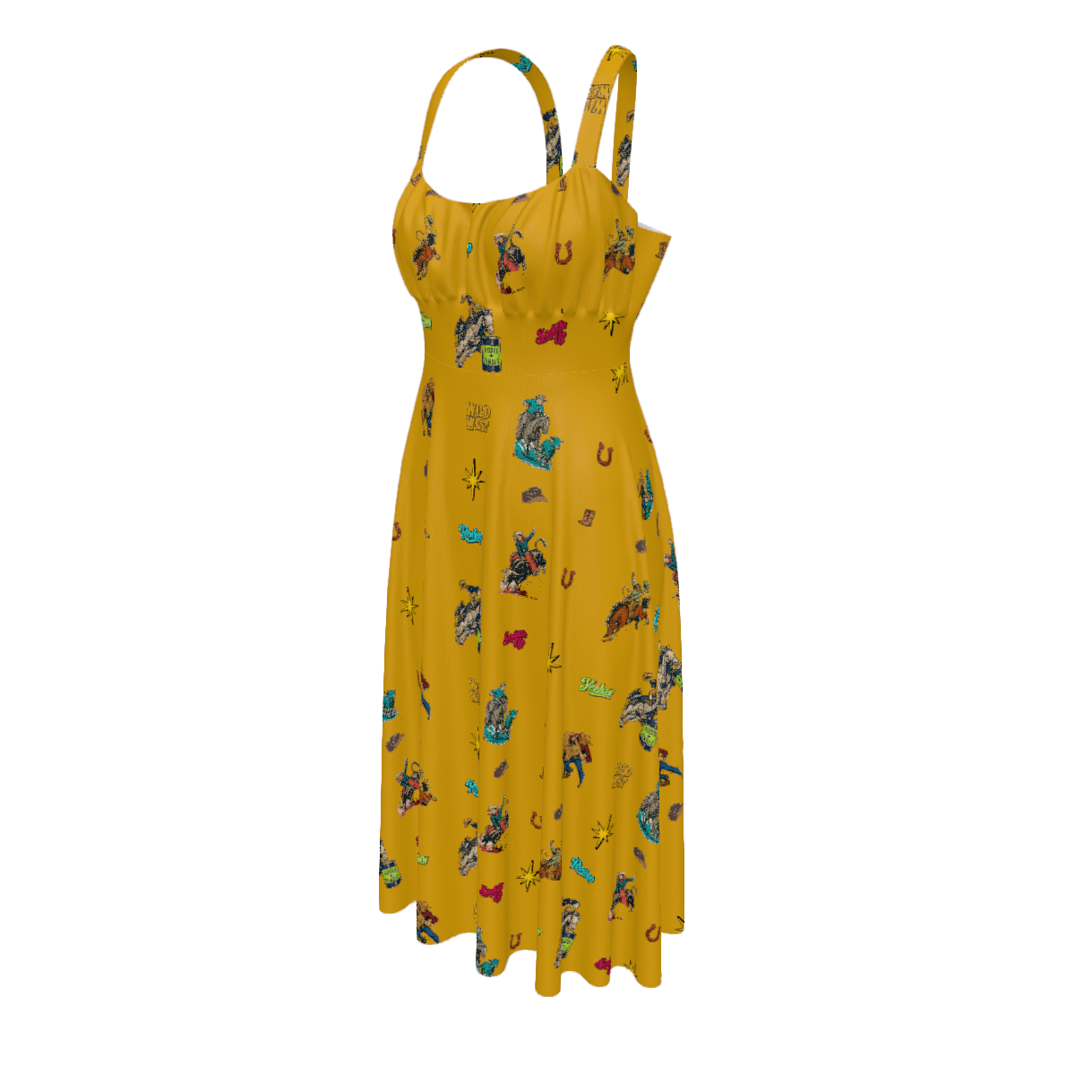 Baha Ranch The Last Roundup Western Rodeo Prairie Dress in Mustard by Baha Ranch Western Wear - product image 6