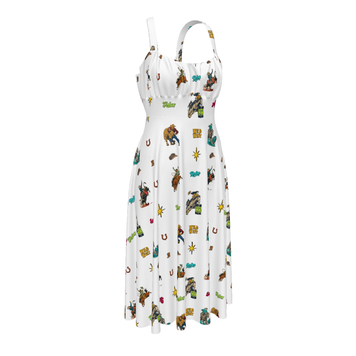 Baha Ranch The Last Roundup Western Rodeo Prairie Dress in White by Baha Ranch Western Wear - product image 6