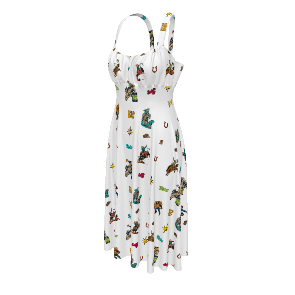Baha Ranch The Last Roundup Western Rodeo Prairie Dress in White by Baha Ranch Western Wear - product image 7
