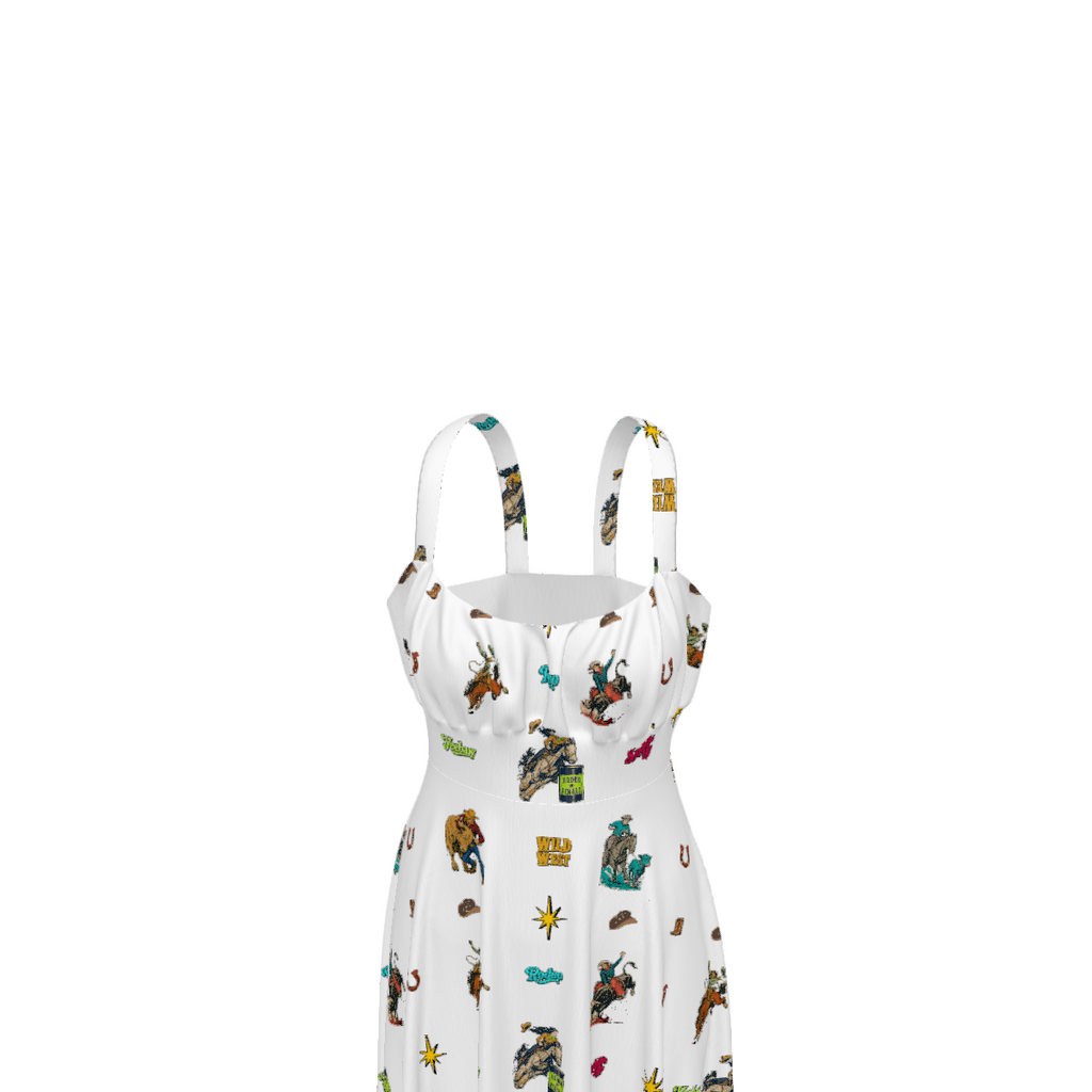 Baha Ranch The Last Roundup Western Rodeo Prairie Dress in White by Baha Ranch Western Wear - product image 8