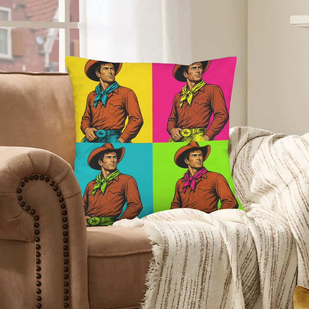 Baha Ranch The Last Roundup Bronc Rider Collage Throw Pillow Cover Made in America by Baha Ranch Western Wear - product...
