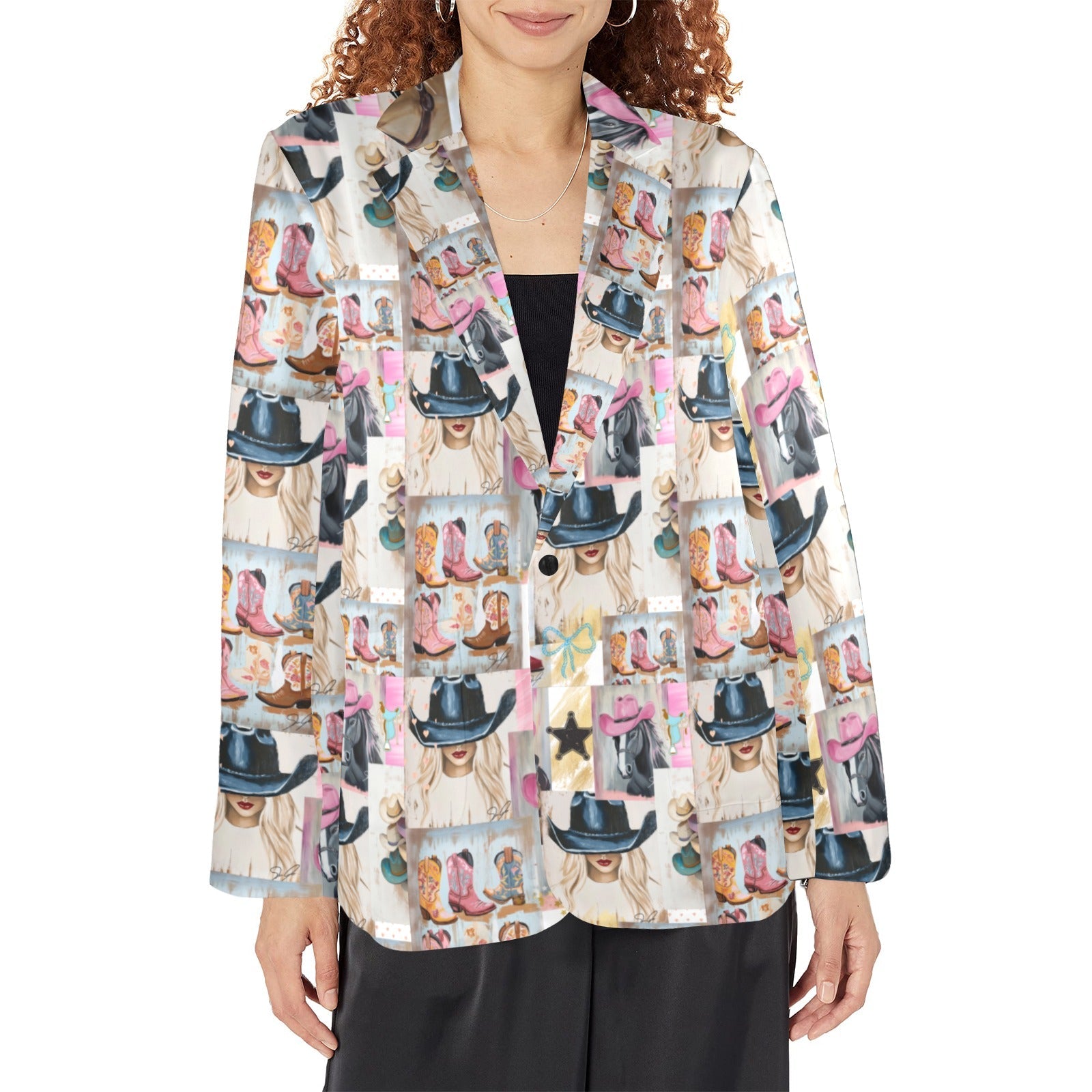 Baha Ranch Danilo Painted Cowgirl Collage Western Blazer by Baha Ranch Western Wear - product image 3