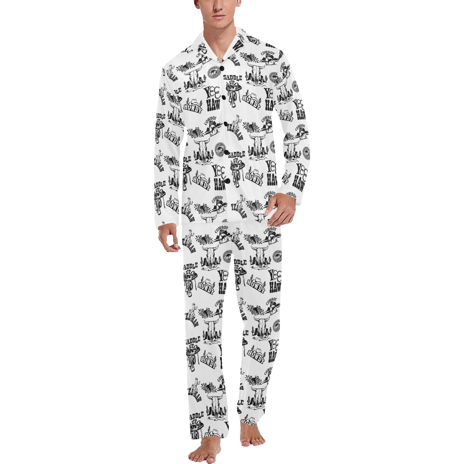 Baha Ranch Cowboy Print Men's Western Pajamas by Baha Ranch Western Wear