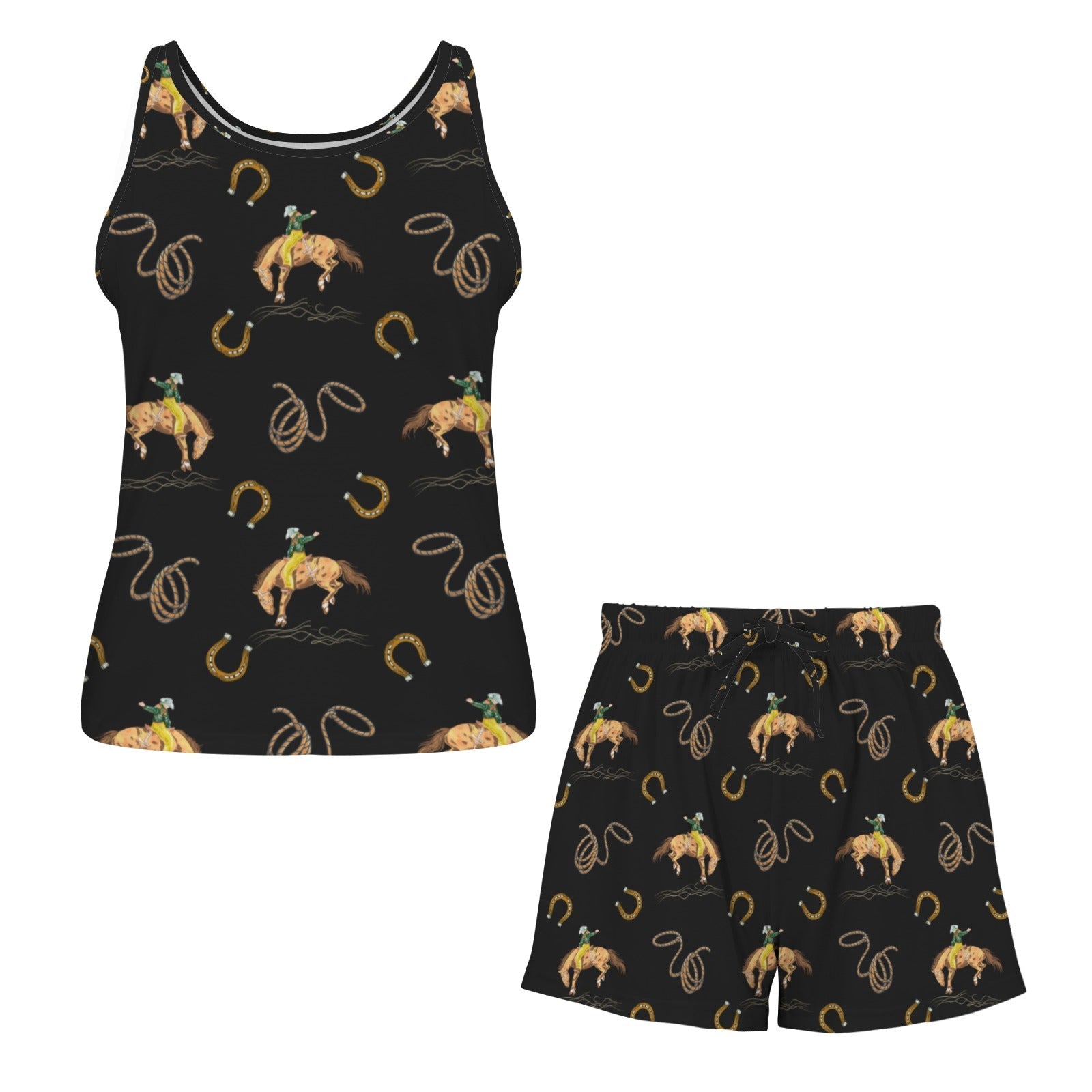 Baha Ranch Rodeo Cowboy Shorts Tank Lounge Pajama Set Made in America by Baha Ranch Western Wear - product image 5