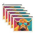 Baha Ranch Cool Highland Cow Cosmetic Bag Pack of 5 Made in America by Baha Ranch Western Wear - product image 2
