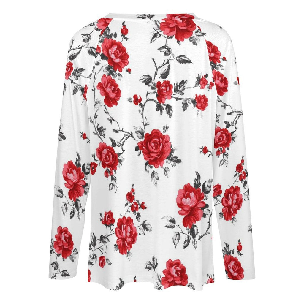 Baha Ranch Colores de Mexico Red Rose Floral Long Sleeve Top by Baha Ranch Western Wear - product image 5