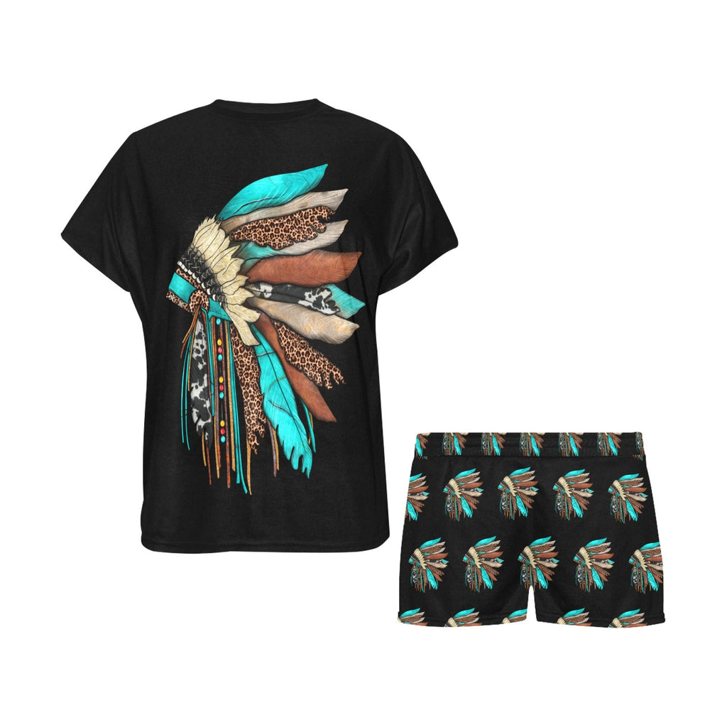 Baha Ranch Indian Headdress Women's Western Short and Top Pajama Set by Baha Ranch Western Wear - product image 4