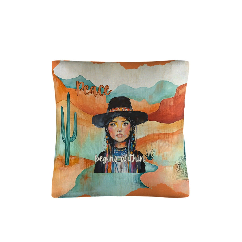 Baha Ranch Native Peace Begins Within Throw Pillow Case Made in America by Baha Ranch Western Wear - product image 2