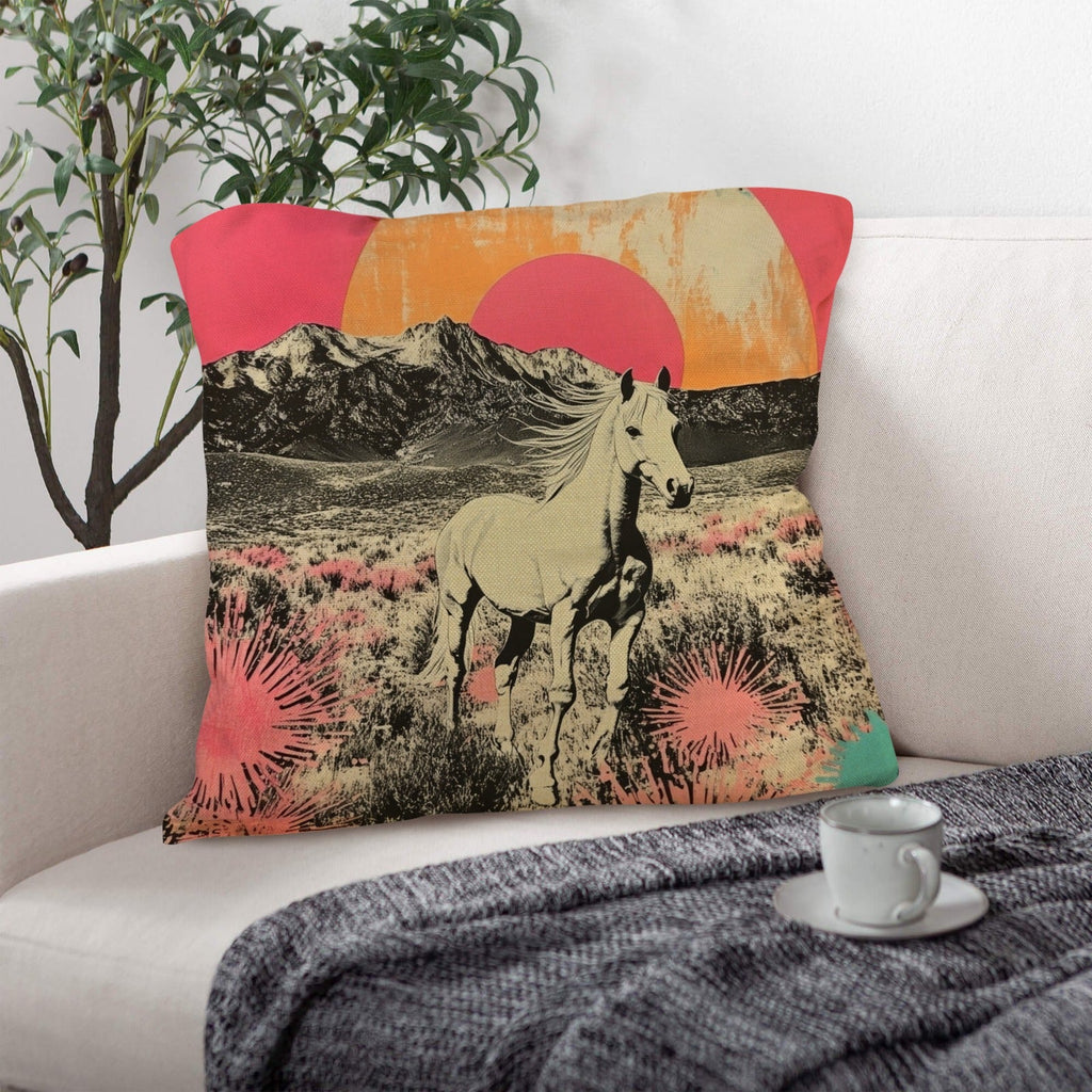 Baha Ranch Retro Pop Western Albino Steed Pillow Case Made in America by Baha Ranch Western Wear