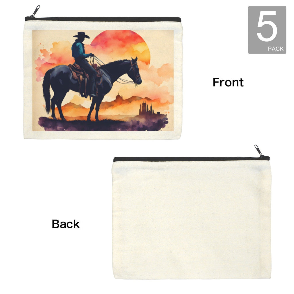 Baha Ranch Water Color Cowboy Cosmetic Bag Pack of 5 Made in America by Baha Ranch Western Wear - product image 4