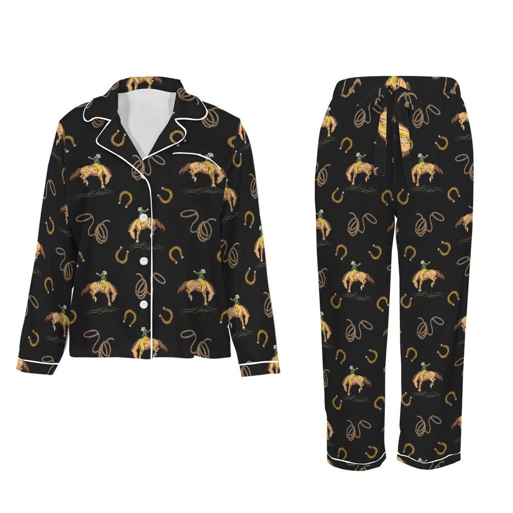 Baha Ranch All Cowboy Western Satin Long Pajamas by Baha Ranch Western Wear - product image 4