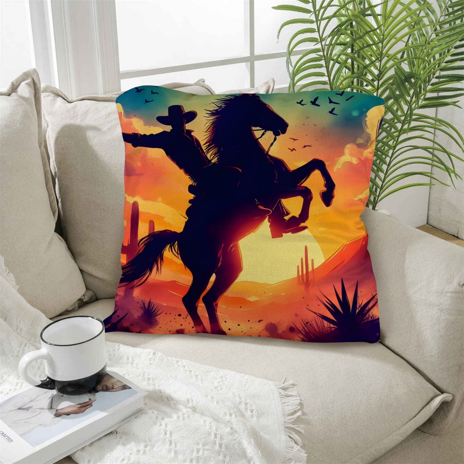 Baha Ranch Sunset Cowboy Pillow Case Made in America by Baha Ranch Western Wear - product image 5