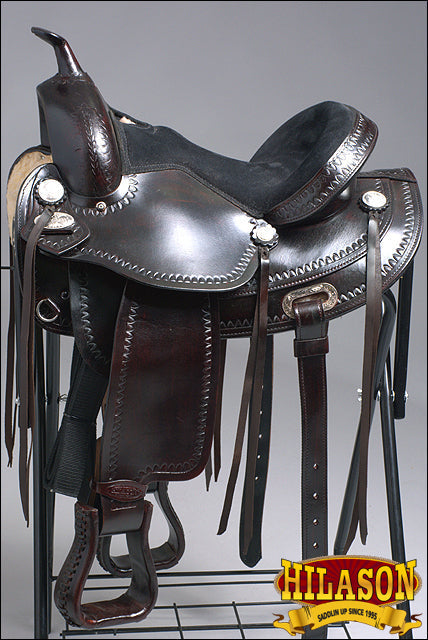 Hilason Western Treeless Trail, Pleasure & Barrel Leather Saddle