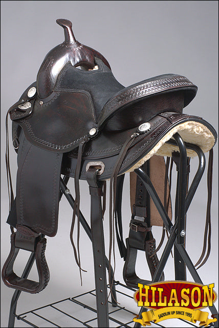 Hilason Western Treeless Trail, Pleasure & Barrel Leather Saddle