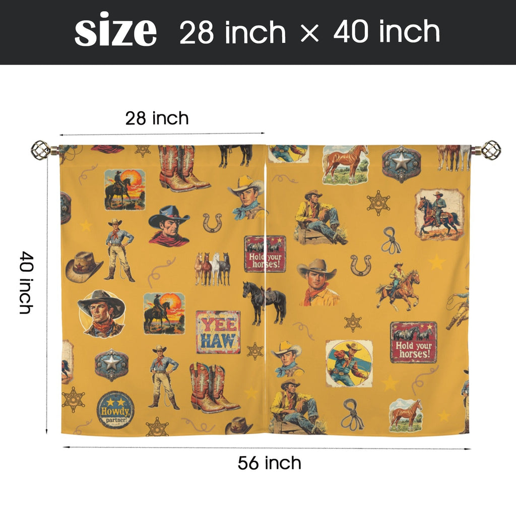 Baha Ranch Vintage Cowboy Collage Western Curtains 28" x 40" Made in America by Baha Ranch Western Wear - product image 3