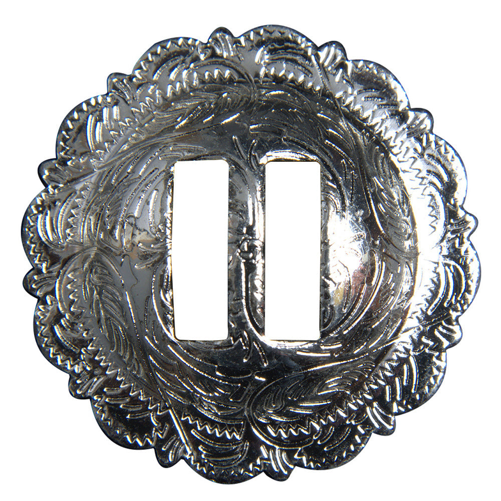 Hilason Western Screw-Back Concho — Bright Silver, 1.25"