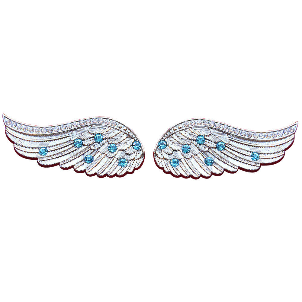 Western Screw Back Concho Angel Wings Bling Nickel Plated Saddle Cowgirl