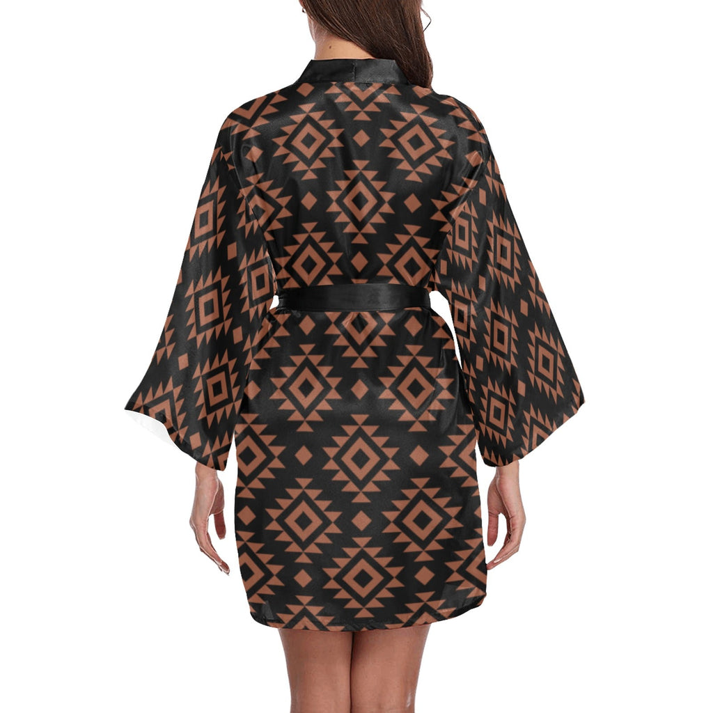 Baha Ranch Brown Black Aztec Women's Lounge Kimono Robe by Baha Ranch Western Wear - product image 2