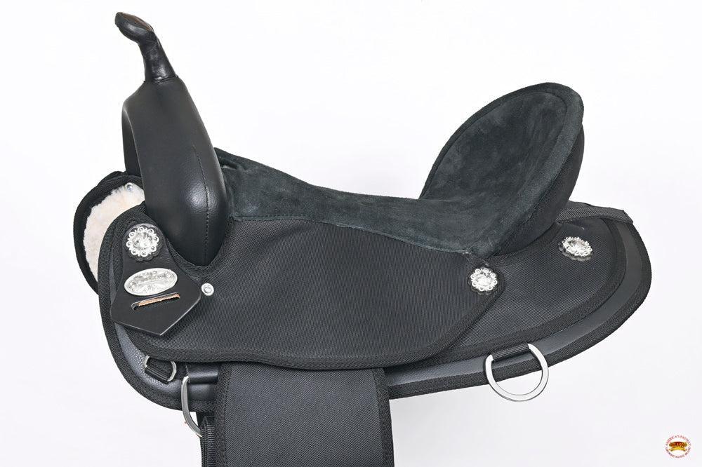 Hilason Trail, Pleasure & Endurance Synthetic Saddle — Black