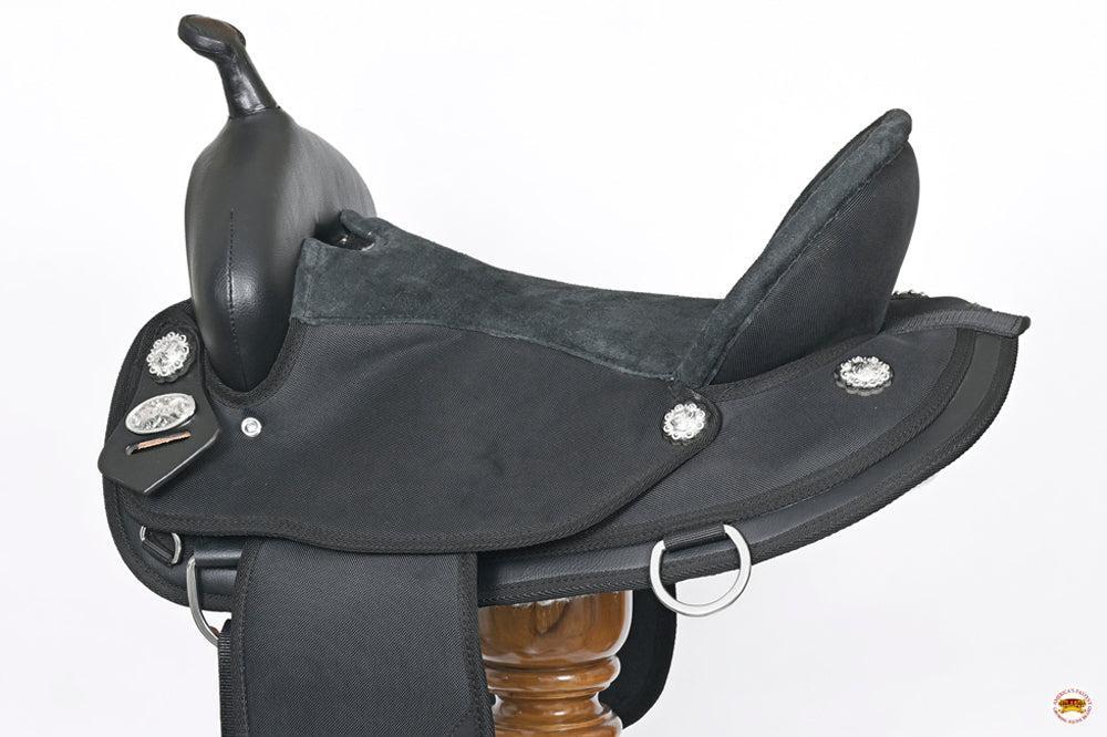 Hilason Trail, Pleasure & Endurance Synthetic Saddle — Black