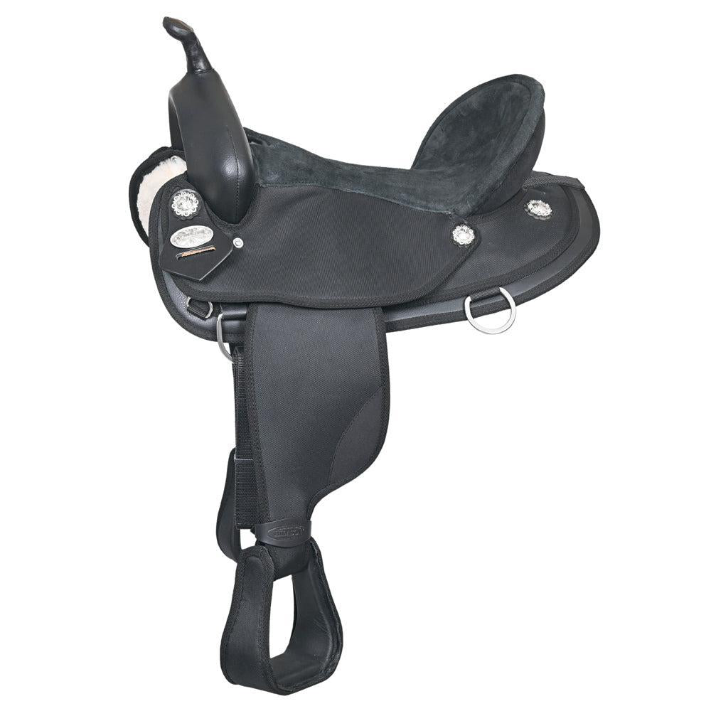 Hilason Trail, Pleasure & Endurance Synthetic Saddle — Black