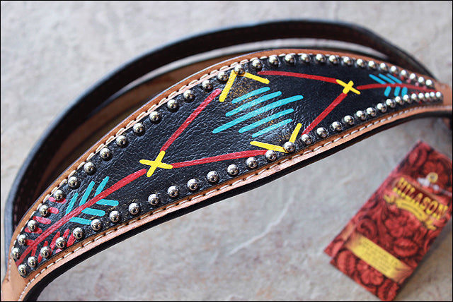 HILASON Western Horse Genuine Leather Headstall & Breast Collar Set Tan