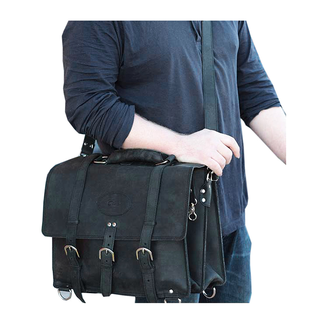 Briefcase Backpack Laptop Bag Glanor Buffalo Leather Hand