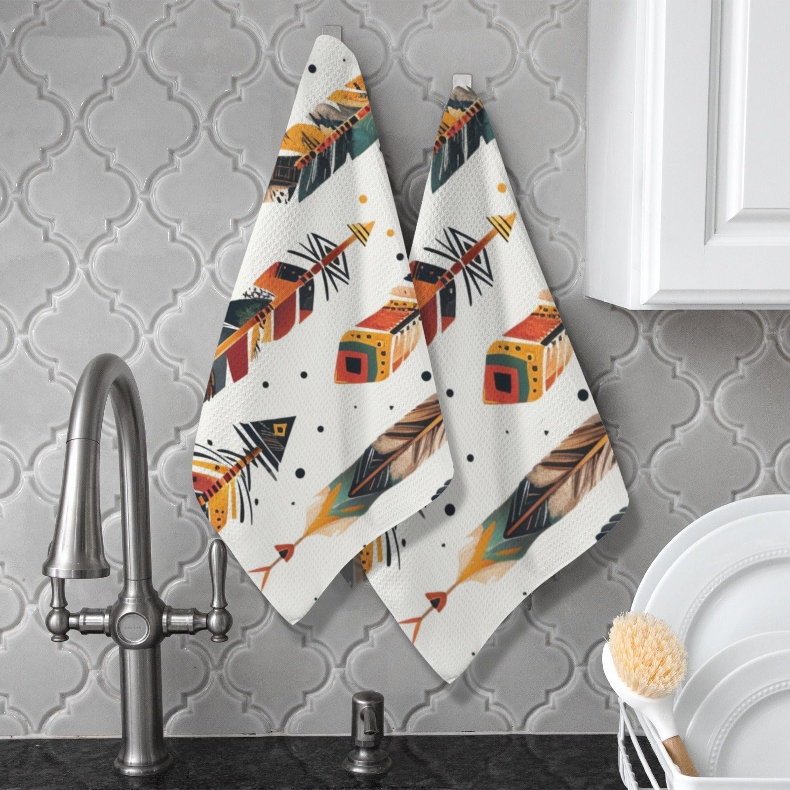 Baha Ranch Southwestern Feathers Set of 2 Dish Towels Made in America by Baha Ranch Western Wear - product image 5