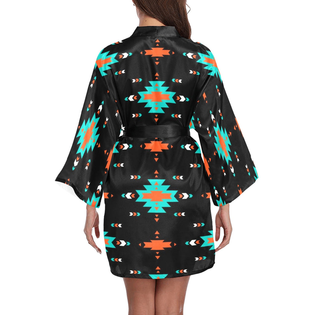 Baha Ranch Orange Turquoise Women's Lounge Kimono Robe by Baha Ranch Western Wear - product image 2