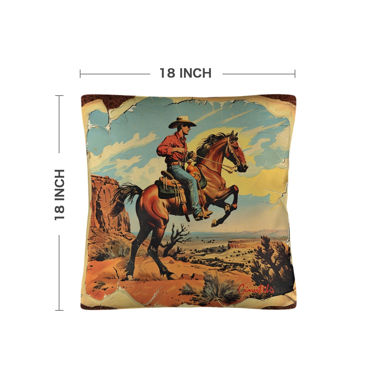 Baha Ranch Vintage Cowboy Pillow Case Made in America by Baha Ranch Western Wear - product image 5