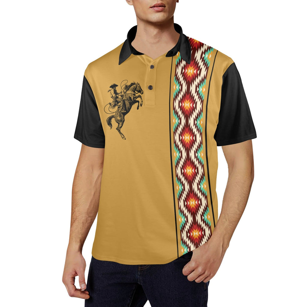 Baha Ranch Wild Cowboy Aztec Western Polo Shirt by Baha Ranch Western Wear - product image 2