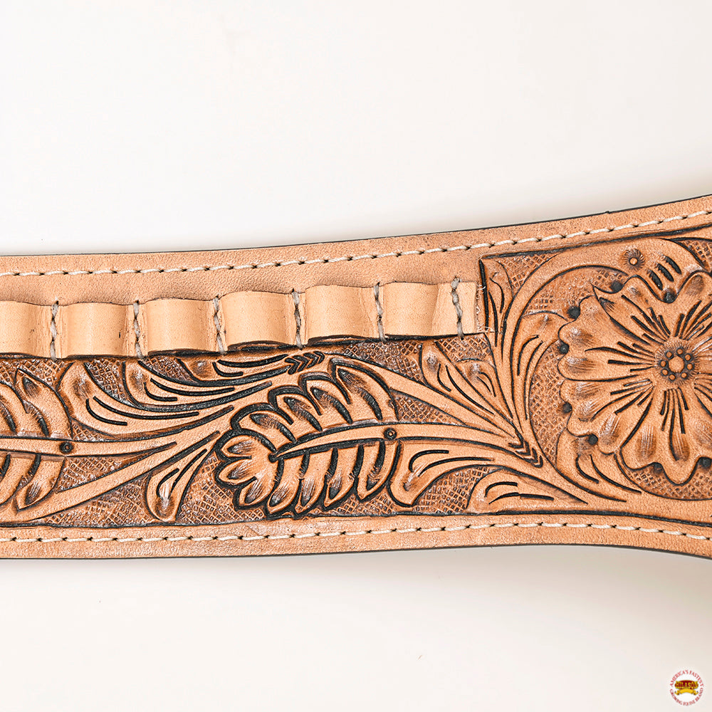 HILASON Western Right Hand Gun Holster Rig 44/45 Caliber Leather Cowboy Tan | Costume Belt