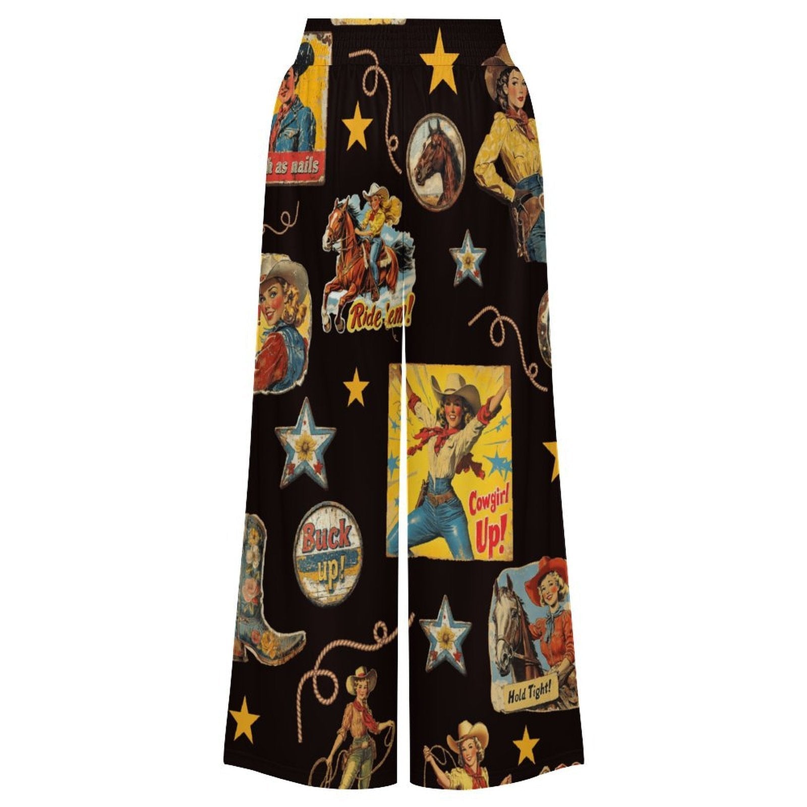 Baha Ranch Vintage Cowgirl Collage High Waisted Wide Leg Pants Inclusive Sizing by Baha Ranch Western Wear - product image 5